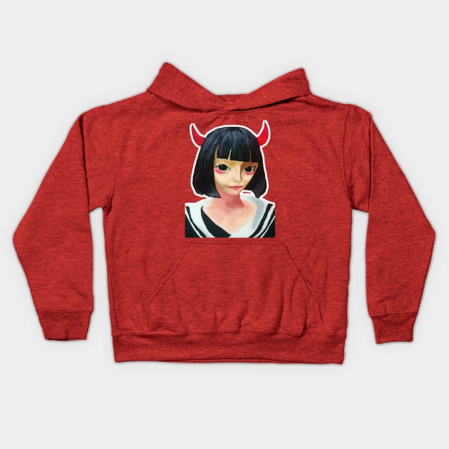 Devil School Girl Kids Hoodie by AsuchiiMeow